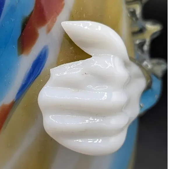Vintage Art Glass Clown Decanter Hand Blown Barware Circus Bottle with Stopper